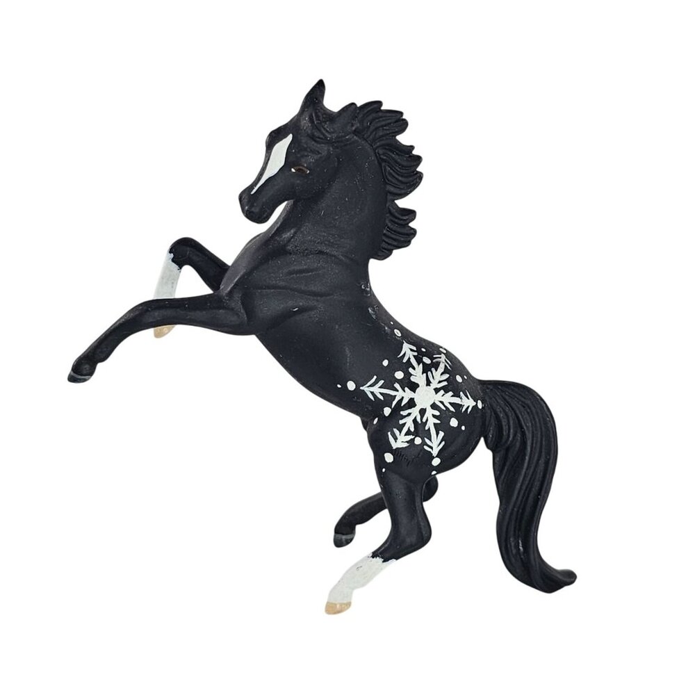 Breyer Custom Stablemate Horse Rearing Arabian Black White Matte Snowflake CM